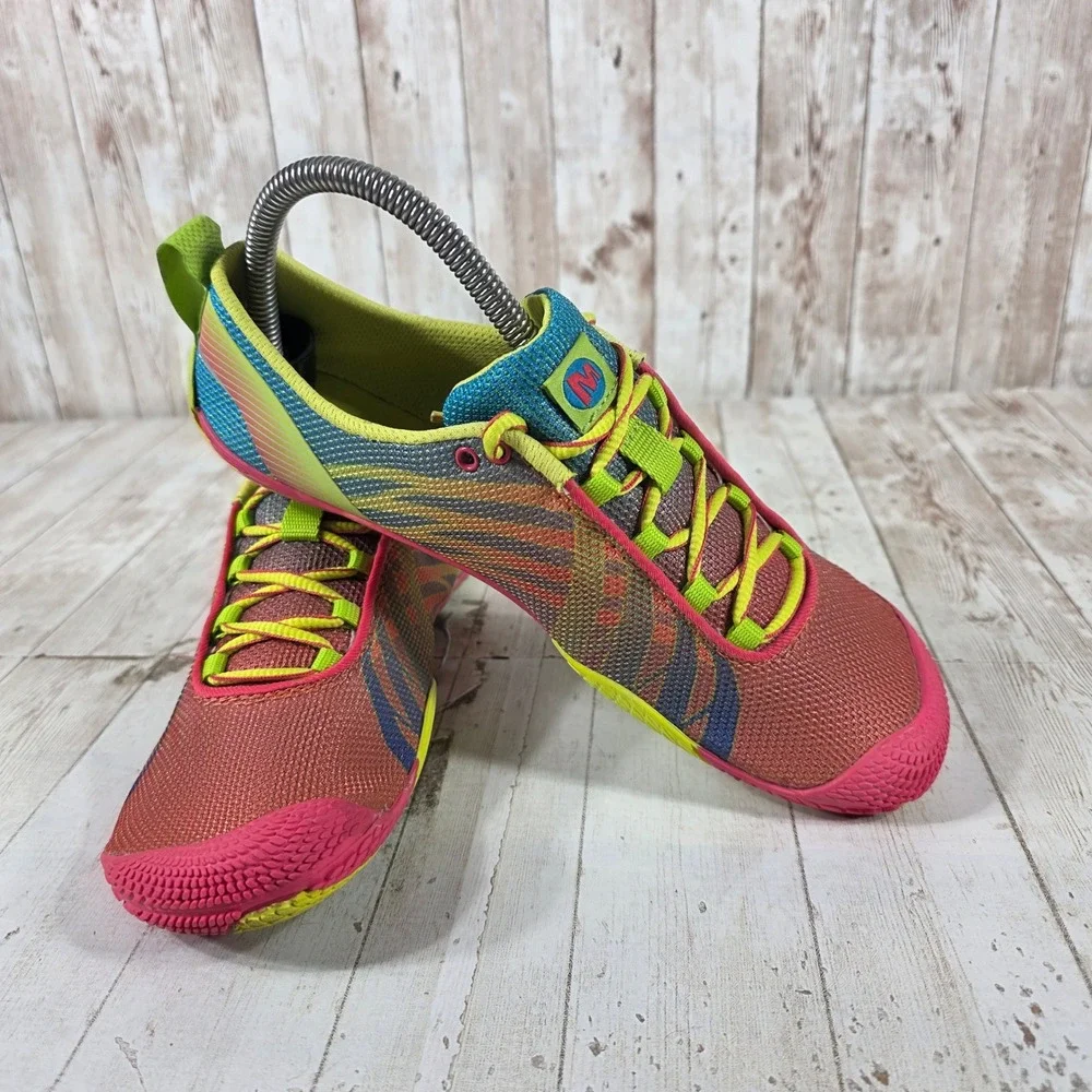 Merrell Vapor Glove 2 Barefoot Running Shoes Pink High Viz J06244 Womens 7.5